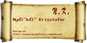 Nyókó Krisztofer névjegykártya